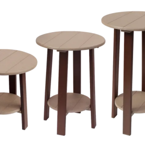 Round Side Tables with Shelf